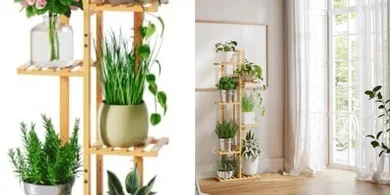ROSSNY 6-Tier Bamboo Plant Stand for Indoor Plants
