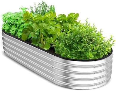 Galvanized Steel Raised Garden Bed Kit (4x2x1 ft)